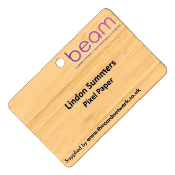 Beam Sustainable Wood Name Badge With Transparent Label Attached