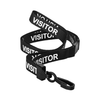 Black Pre-Printed Visitor Lanyards
