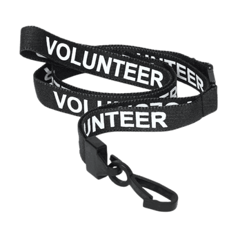 Black Pre-Printed Volunteer Lanyards