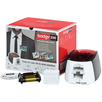 Evolis Badgy200 ID Card Printer Bundle