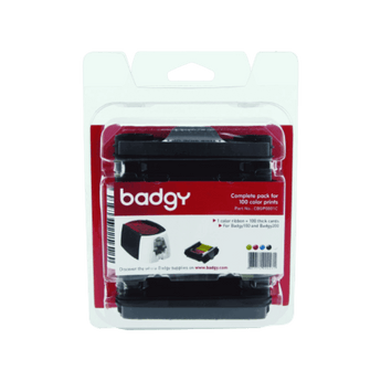 Evolis CBGP0001C Badgy YMCKO ID Card Printer Ribbon & Cards
