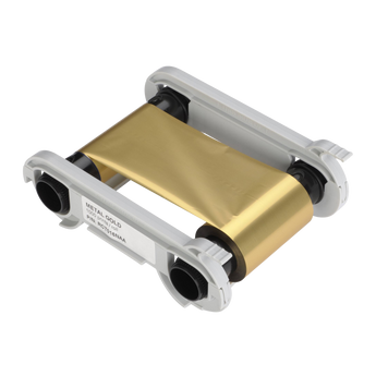 Metallic gold ID Card Printer Ribbon for the Evolis Primacy and Zenius printers.