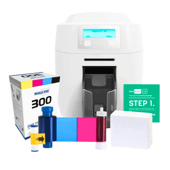 Magicard 300 ID Card Printer Bundle including software, ribbon and cards