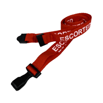 Red Pre-Printed Escorted Lanyards