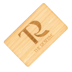 Custom printed bamboo hotel key card for The Reserve at Chester Zoo