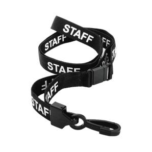 Black Pre-Printed Staff Lanyards