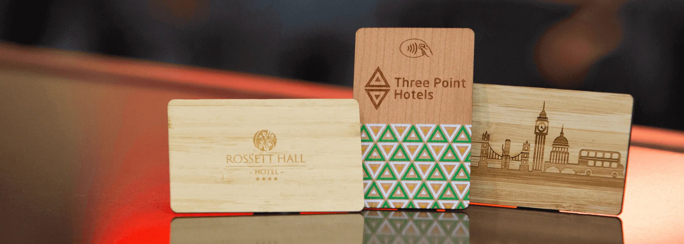Custom eco friendly wood hotel keycards 