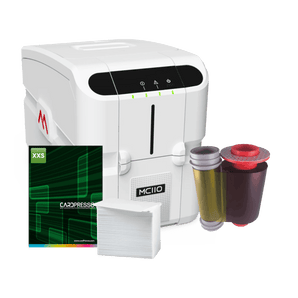 Matica MC110 ID Card Printer Bundle including CardPresso software, YMCKO ribbon and cards