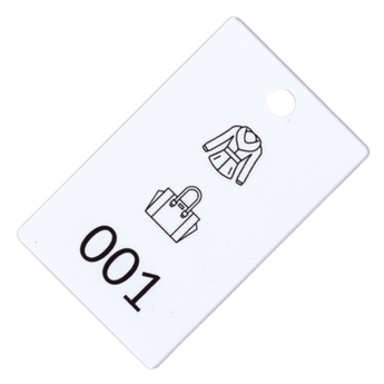 Pre-Printed White Cloakroom Tags Coat & Bag Design