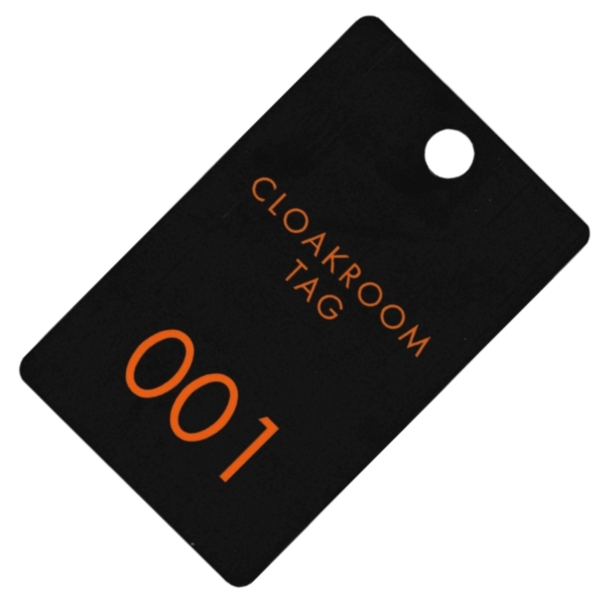 Black Cloakroom Tags, Pre-Printed, 100 Pairs
