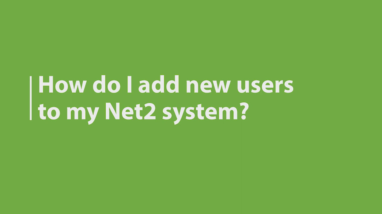 Paxton Net2 How To Add Users Video