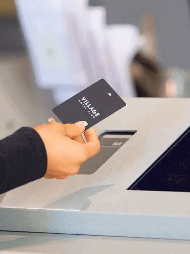 Black Village Hotel RFID Gym Membership Card being used to check in
