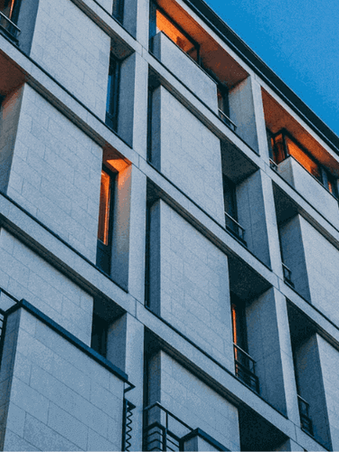 Student accommodation with lights on