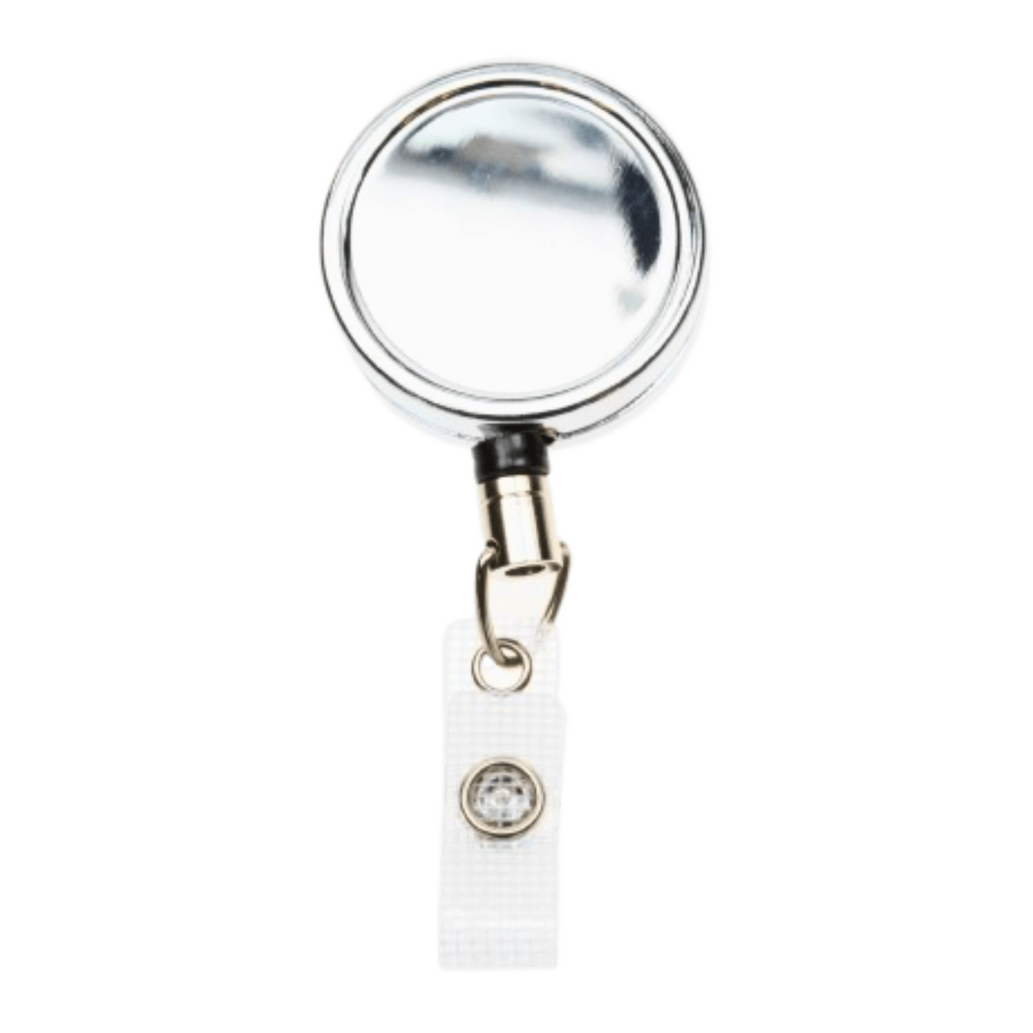 Chrome ID Badge Reels, 50 Pack